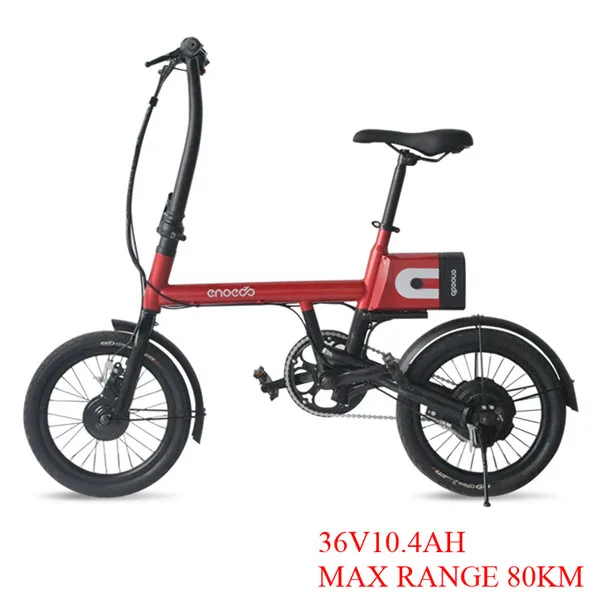 16-дюймовый Электрический biycle литиевая батарея малой мощности Электрический велосипед 36В 250 Вт мотор-Сити - Цвет: Red 10.4ah
