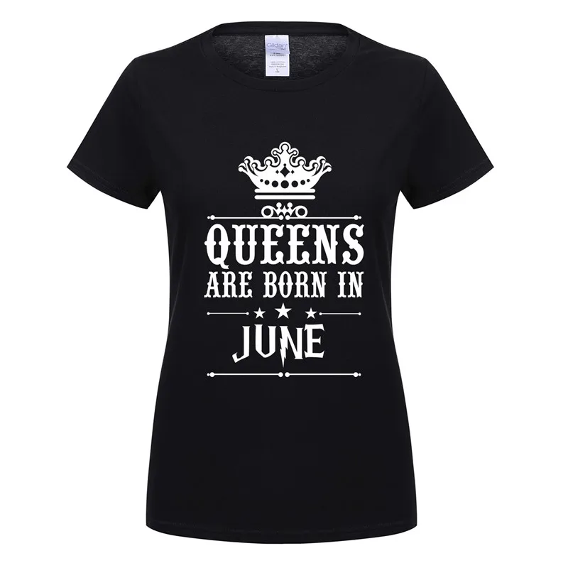 Omnitee Женская Queens рождаются в июне футболки из хлопка с коротким рукавом для