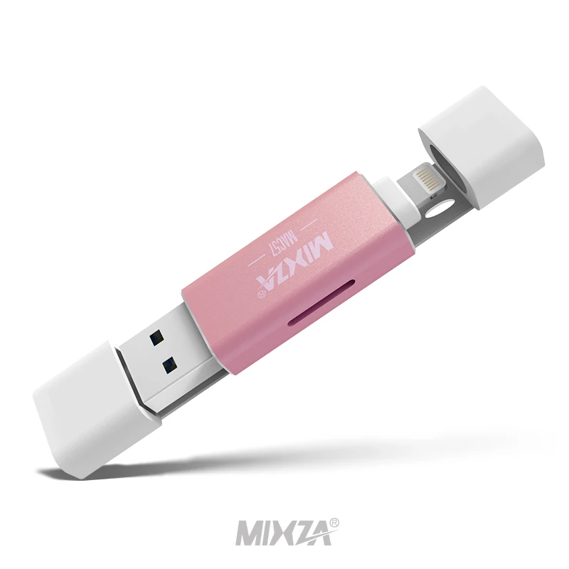 Mixza MAC57 3in1 читатель карты памяти sd адаптера для iphone 6S 7 Plus флешки металла
