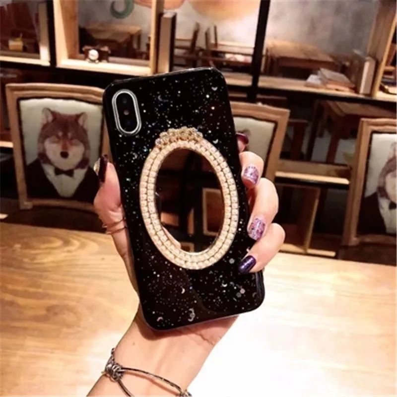 Зеркальный чехол для телефона iPhone 11 Pro MAX 6 6s 7 8 plus X XS XR Алмазный жемчуг цветок