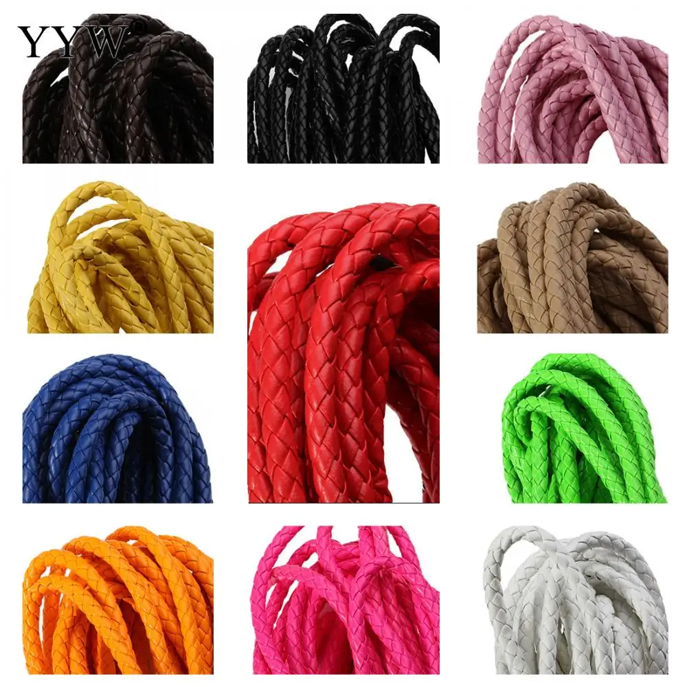 5M 6mm Braided PU Leather Bracelet Findings Cord Rope Fit Necklaces Bracelets Thread DIY Jewelry Making | Украшения и аксессуары
