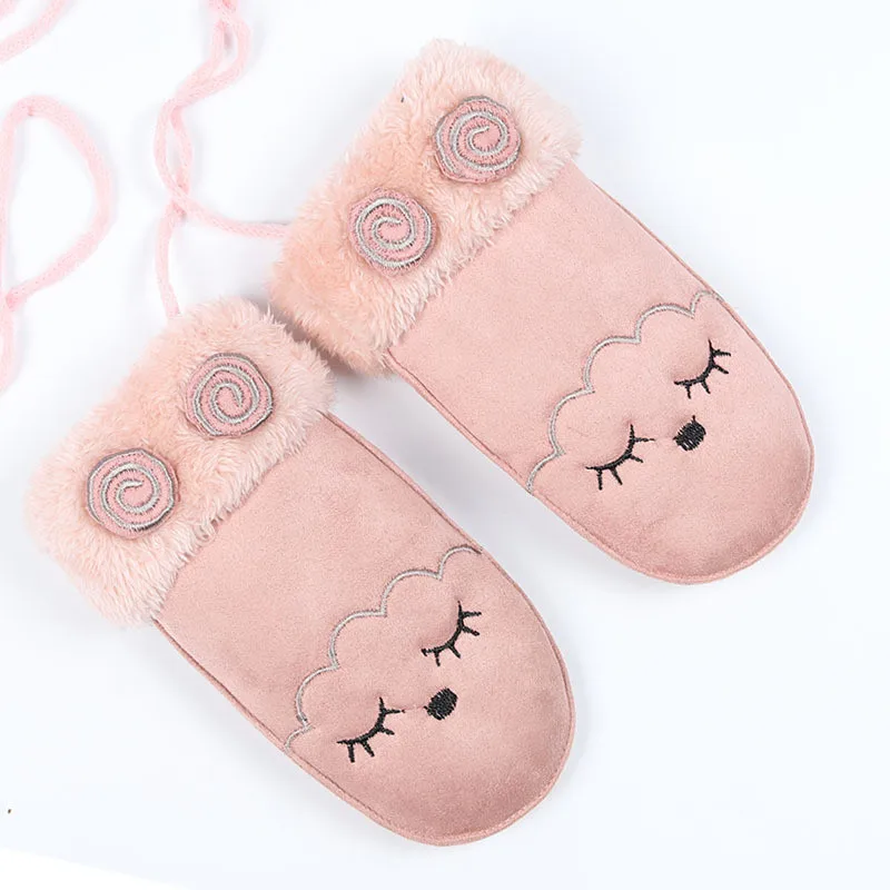 1 шт. зимние перчатки из искусственной замши с длинным шнурком|Перчатки и варежки|