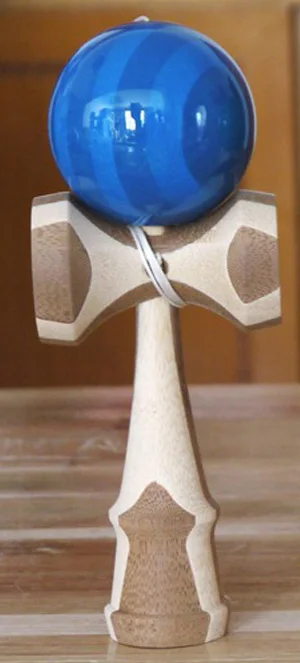 Синий Профессиональные 18,5 см Бамбуковые ПУ краски деревянные шары Kendama умелые Jumbo Kendama струны на открытом воздухе жонглировать игры мяч игрушки для подарков - Цвет: Синий