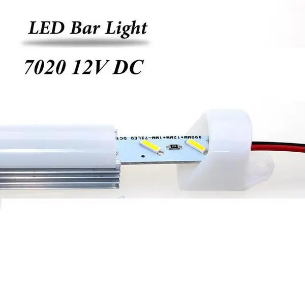 SMD 7020 Светодиодная лампа DC12V 50 см 36led жесткая полоса + u образный Корпус Холодный