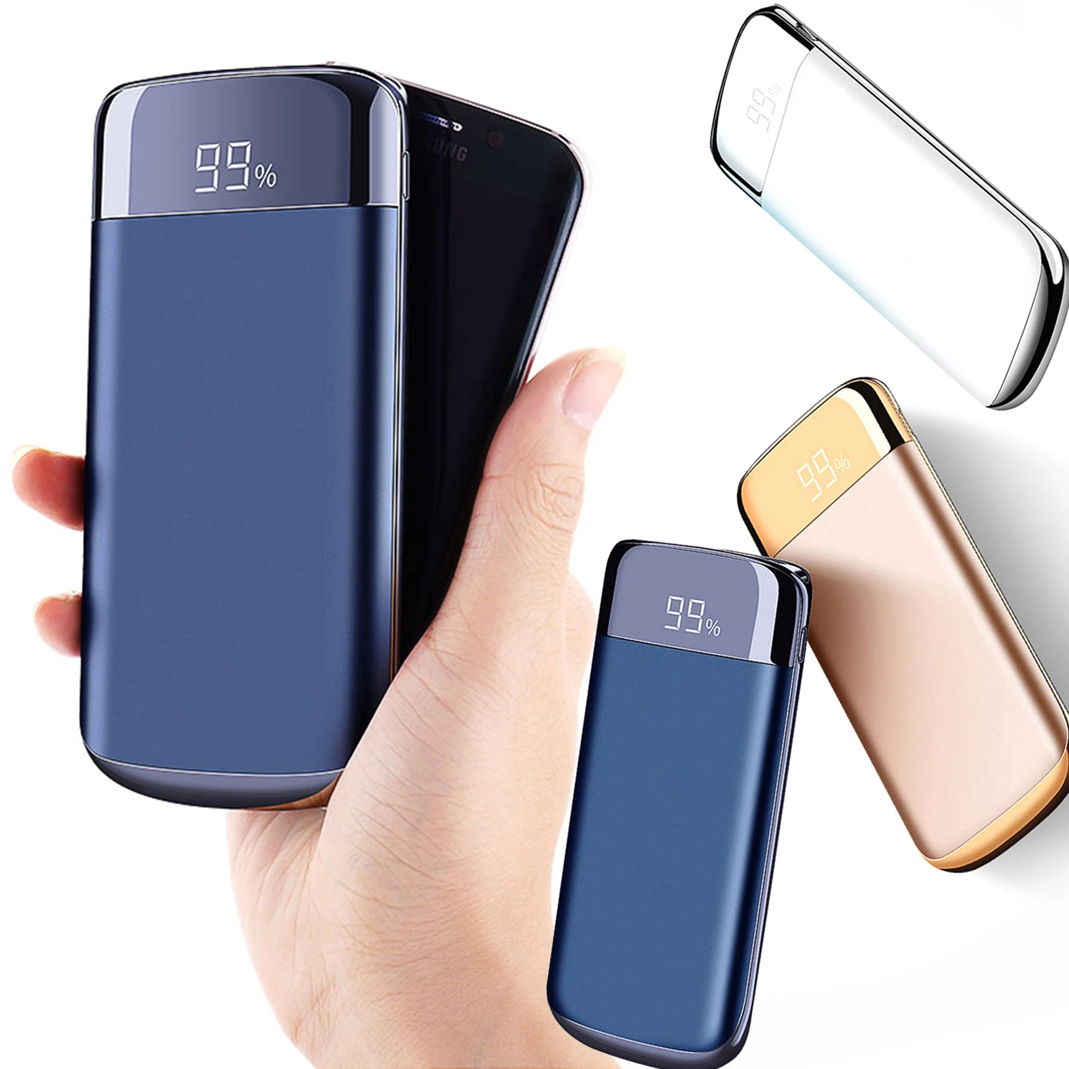 Для Xiaomi Iphone samsung Dual USB зарядка портативное зарядное устройство мини 30000 мАч банк