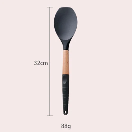 Small Shovel 9 видов черная силиконовая деревянная лопатка термостойкая суповая ложка антипригарная специальная кухонная лопатка для кухонных инструментов распродажа 100gB - Цвет: Small Shovel