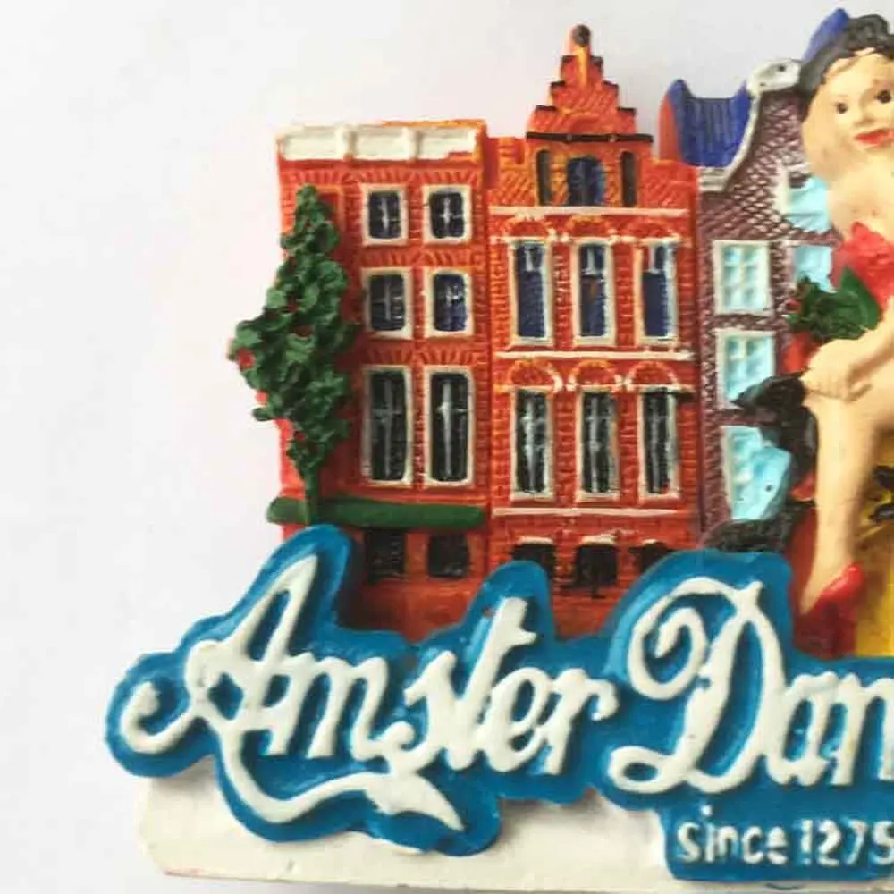 1Pcs Handmade Painted Netherlands Amsterdam 3D Fridge Magnet Holland Tourism Souvenirs Collection Refrigerator Magnetic Stickers | Дом и сад