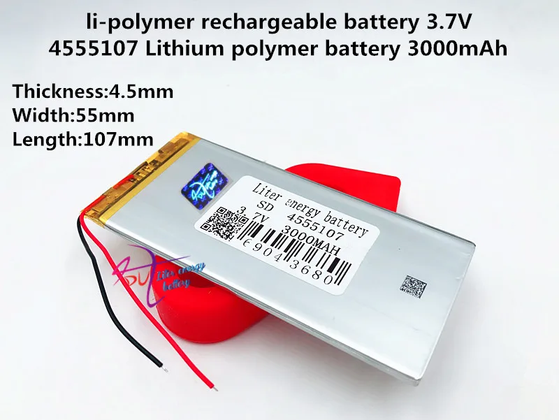 

Лучший бренд батареи 1 шт. PL4555107 аккумулятор литий-полимерный аккумулятор 3000ма Аккумулятор для gps-плеера для планшетных ПК