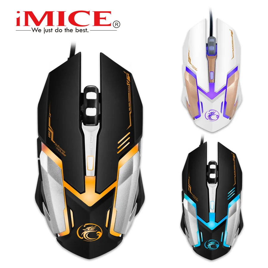 Оригинальная профессиональная Проводная игровая мышь iMice V6 2400DPI USB оптическая