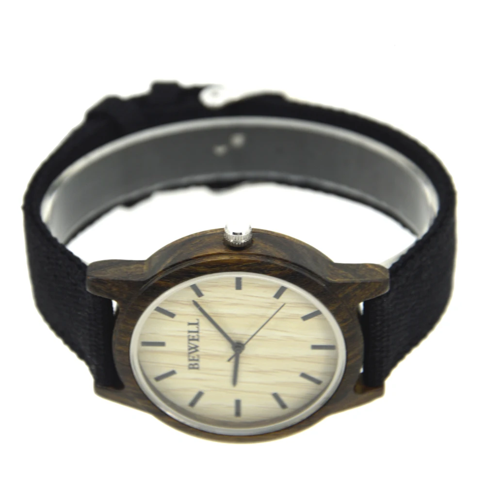 BEWELL мужские парусиновые деревянные часы простые студенческие модные японские