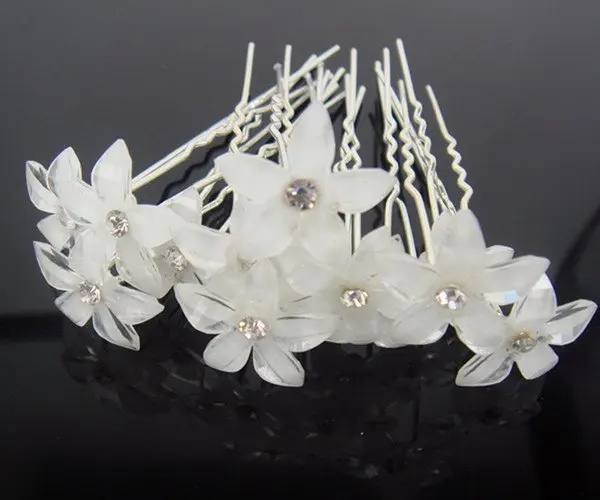 

60 PCS crystal floret U hair sticks