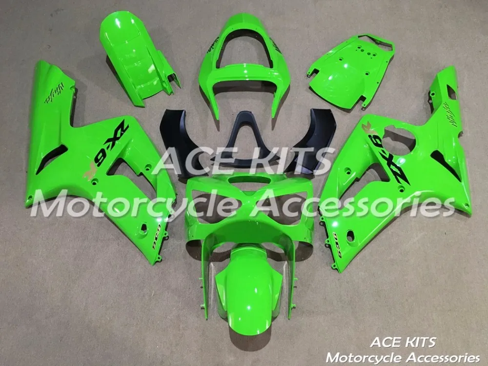 

New ABS motorcycle Fairing For Kawasaki ZX-6R 636 2003-2004 Injection Bodywor sensational green ACE No.901
