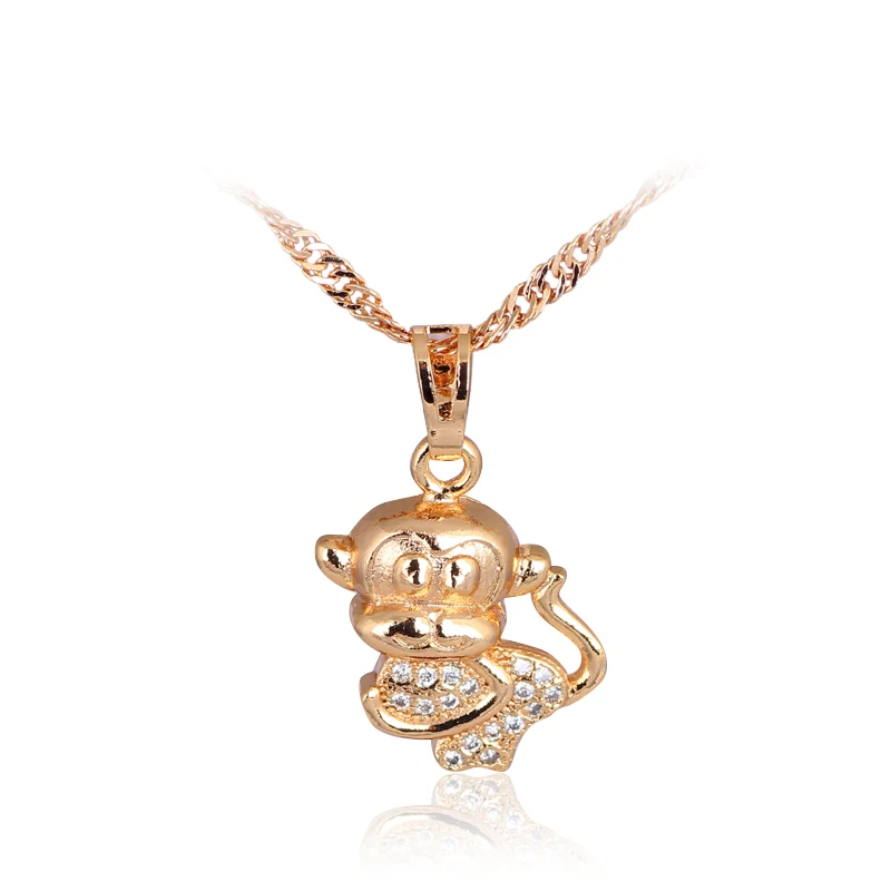 Мода Стиль прекрасная обезьяна форме серьги золотые тона Цепочки и ожерелья