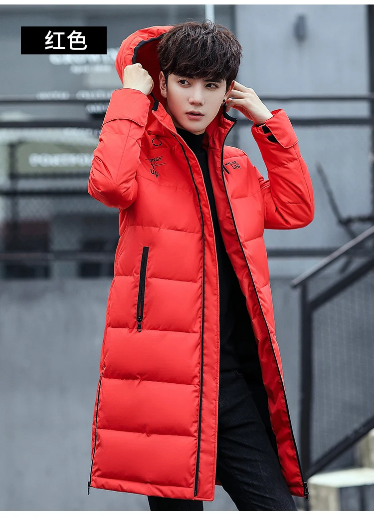 

Rlyaeiz Winter Jacket Men 2018 New Clothing Jackets Middle-long Hooded Thicken Winter Coat Men Solid Cotton-Padded Parka Coats