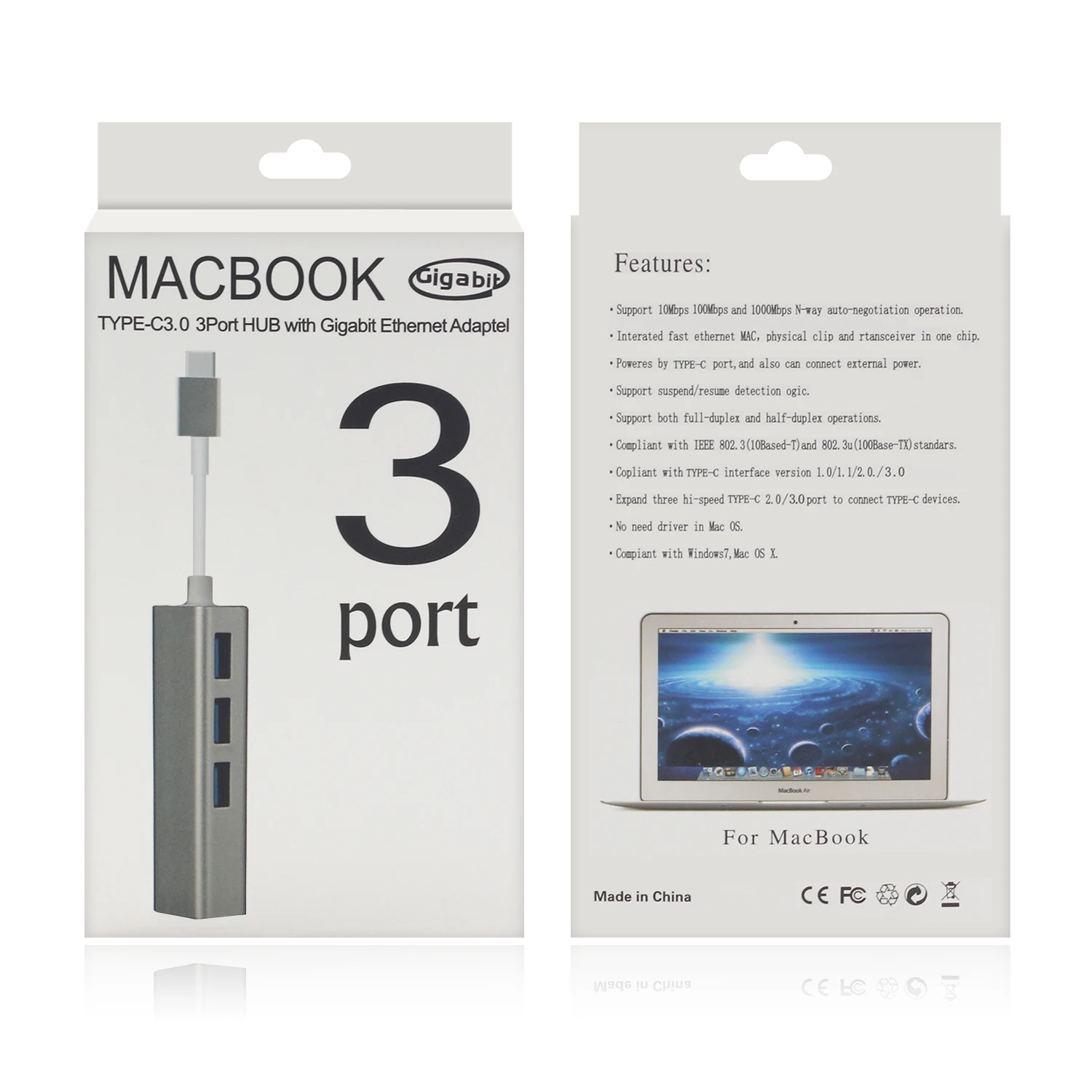 USB-C Ethernet   3  ( C    -RJ45    Gigabit   Macbook Pro Air  C