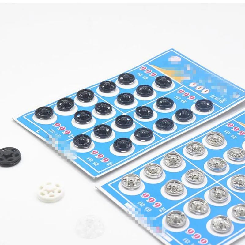 Новые черные и белые маленькие металлические медные застежки 20 шт./лот 8 мм/10 мм/12