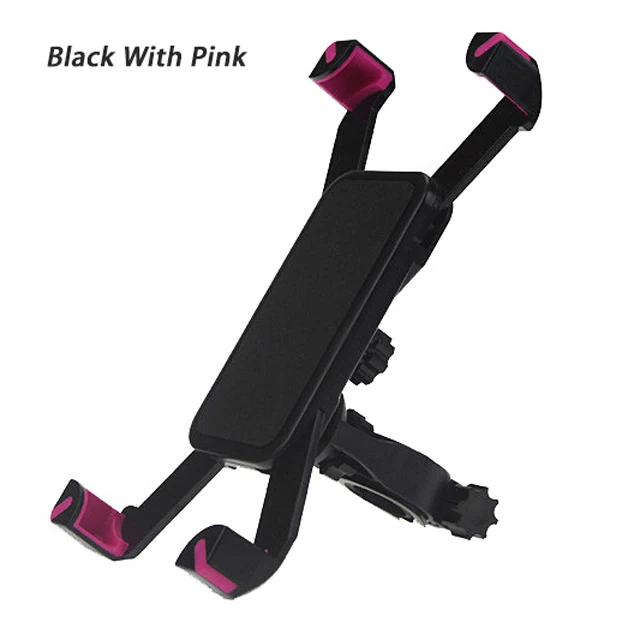 Black with pink Универсальный держатель для велосипеда, мотоцикла, подставка для iPhone samsung S10 plus, huawei P30, Oneplus 7 pro, держатель для руля велосипеда - Цвет: Black with pink