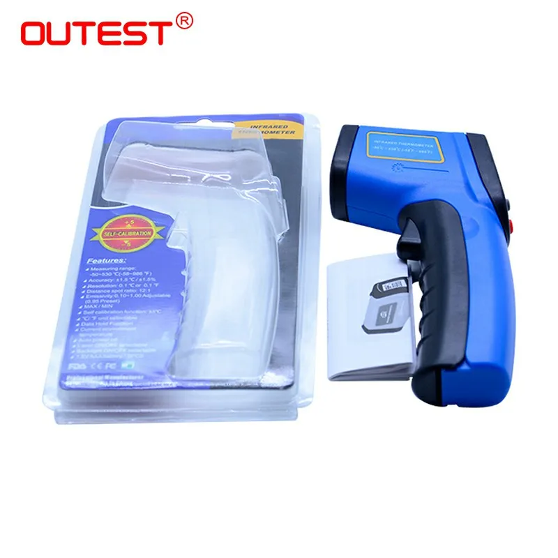 

Non contact Digital Laser infrared thermometer GM531 -50~530C (-58~875F) 0.1-1.0 Adjustable IR Laser Point Gun Pyrometer