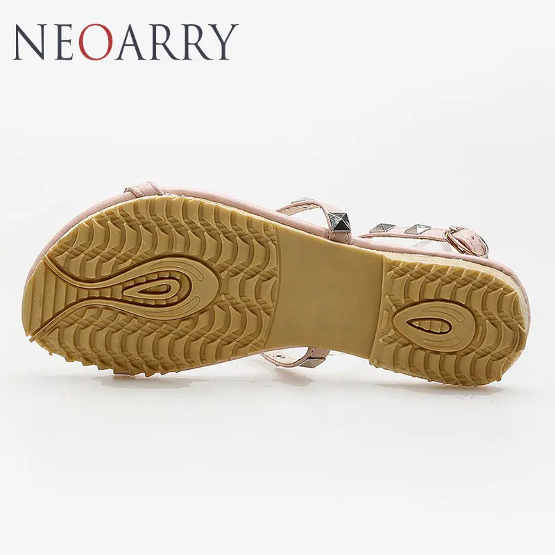 Neoarry Модные женские босоножки Пряжка на щиколотке с заклепками летние женская