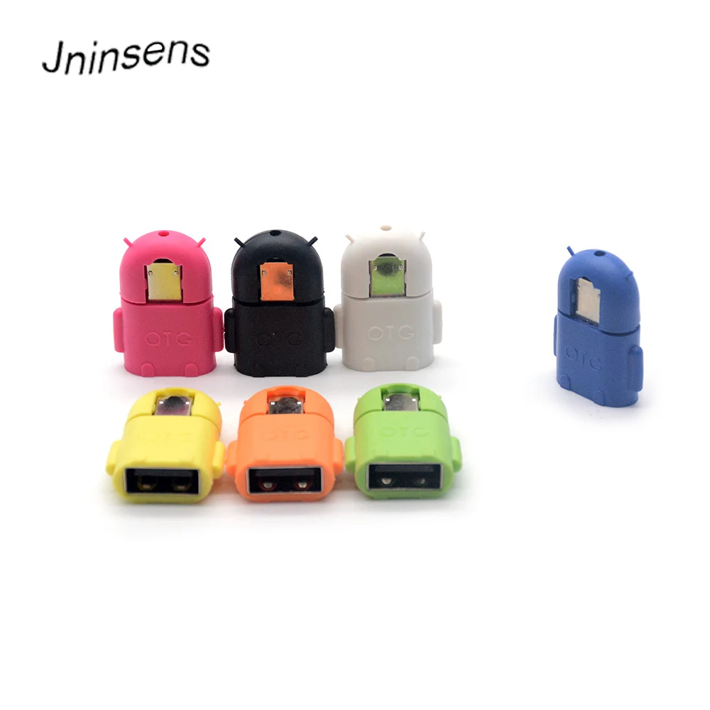 Высокое качество Портативный многоцветный робот формы Android Micro USB к конвертер OTG