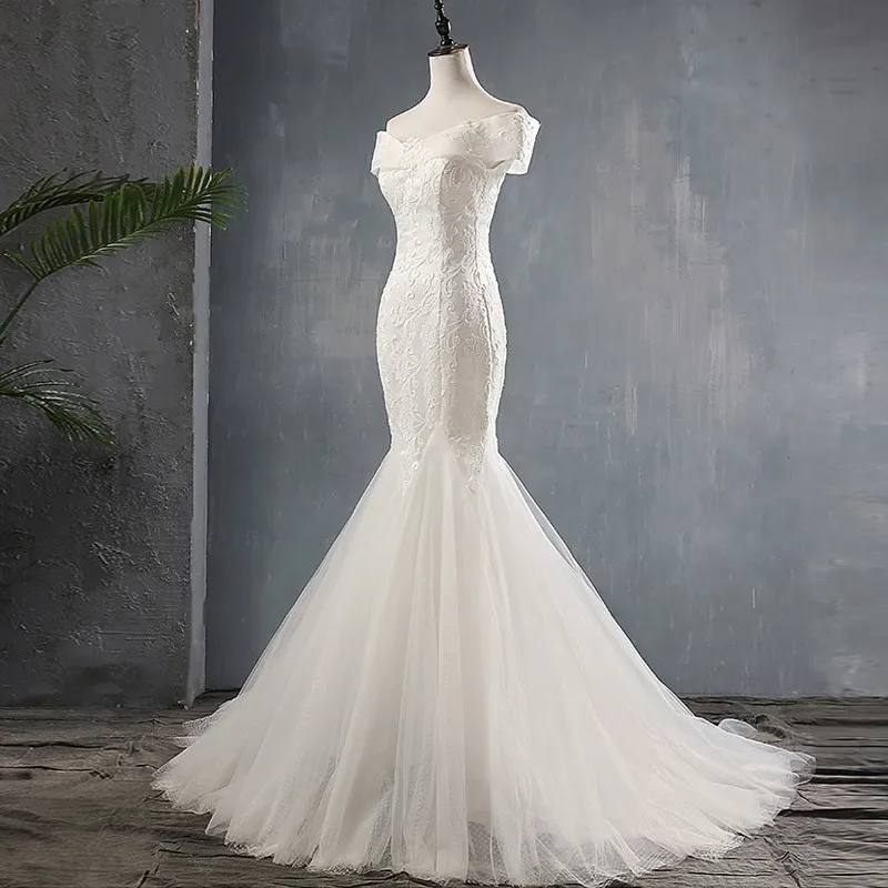 Сексуальное кружевное свадебное платье русалки с рукавом крылышком настоящая
