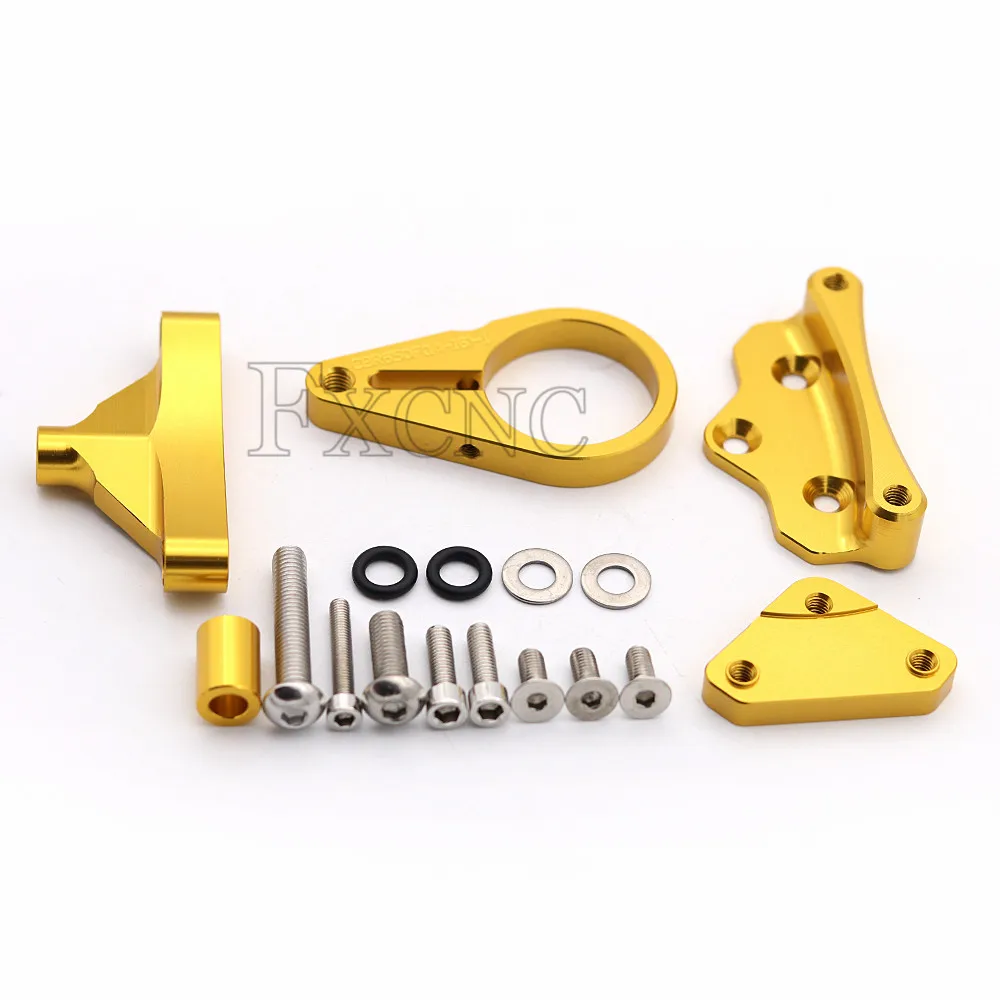 Gold Bracket CNC мотоциклетный стабилизатор рулевой демпфер Монтажный кронштейн комплект поддержки для Honda CBR650F CBR 650F - Цвет: Gold Bracket