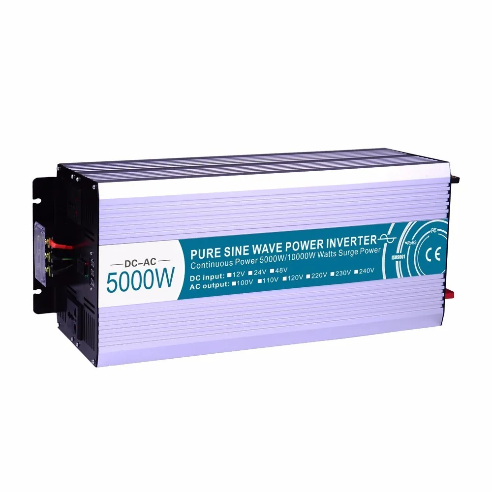 Высокого Поу 6000 Вт чистый синусоидальный инвертор DC24V/48 В к AC110V/220 решетки