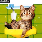 Алмазная 5D картина Zhui Star 5D сделай сам, вышивка Кот в ванной, полная выкладка, стразы, мозаика, Декор, подарок
