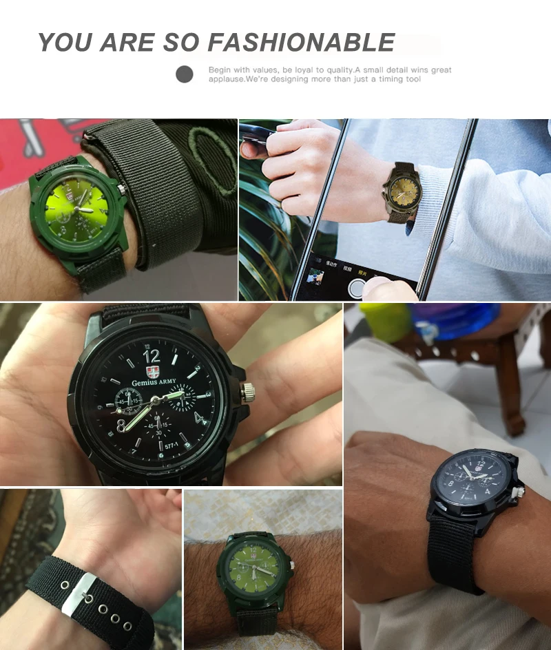 Нейлоновый ремешок армейские часы Для мужчин Gemius Army наручные кварцевые