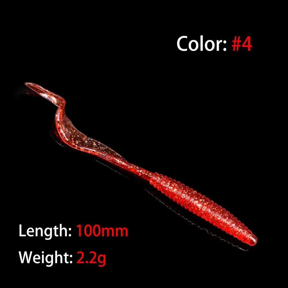 Color Red 6 шт./упак. гибкие мягкие блесны для рыбалки с силиконовым личинка червь рыболовные приманки 10 см/2,2 г искусственные приманки личинки для доставки прикорма и оснастки - Цвет: Color Red