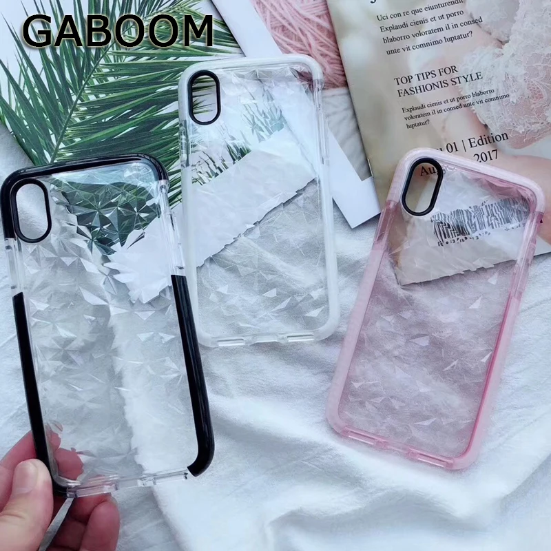 GABOOM Мягкие TPU прозрачный Diamond Форма телефон чехлы для iPhone 7 Чехол 8 6 6s Plus X 10
