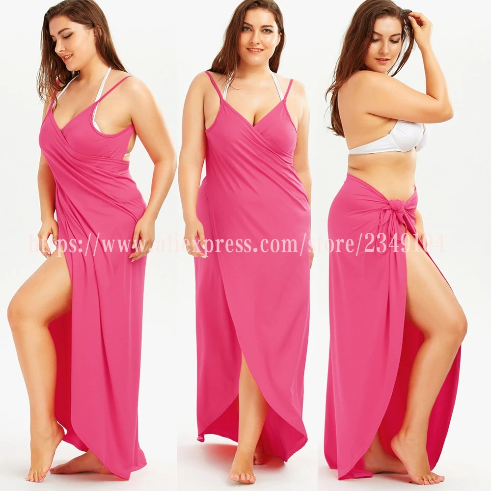 Большие размеры 5XL, свободные, сексуальные, вечерние, пляжные, повседневные, бохо, длинное, макси, с запахом, платье-комбинация,, летнее, облегающее, на тонких бретелях, женское платье