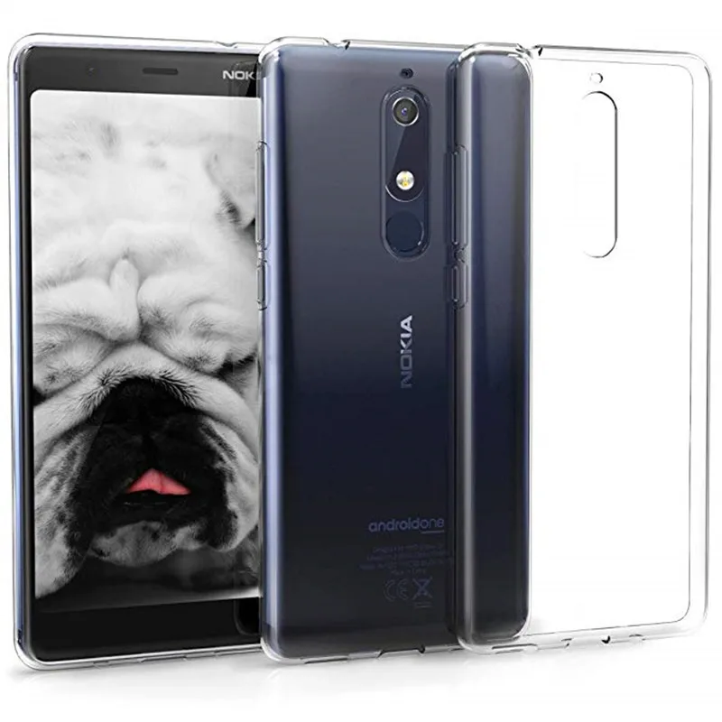 Мягкий прозрачный силиконовый чехол из ТПУ для Nokia 5 1 TA-1061 TA-1075 TA-1076 TA-1081 задняя