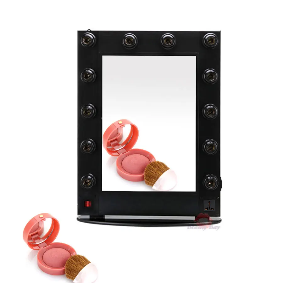 Голливудское алюминиевое косметическое зеркало для салона с 12 лампочками|hollywood