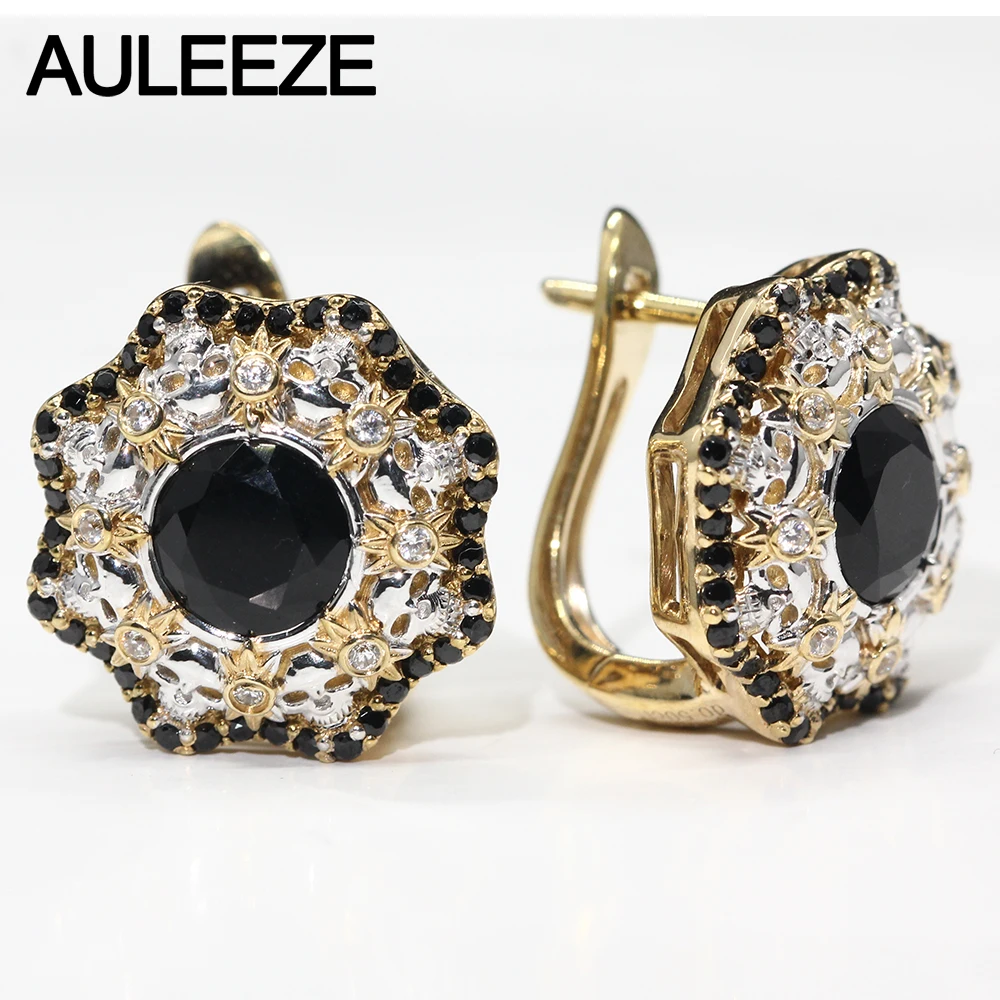 

Halloween Flower Solid 10K Two Tone Gold Engagement Earrings Unique Skull Natural Gemstone Clip Earrings Simulated Diamond Party