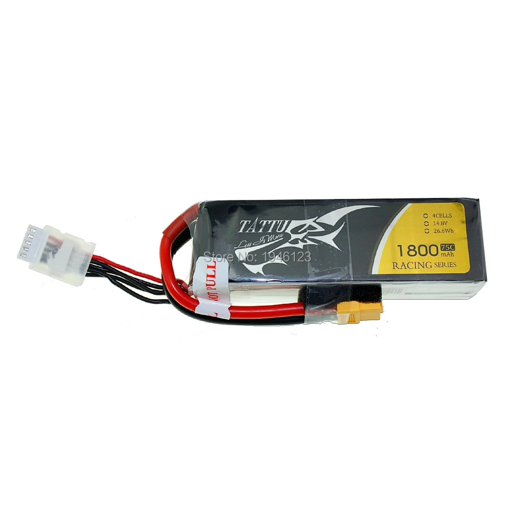 Аккумулятор Tattu 4S 75C 14,8 V 1300mAh 1550mAh 1800mAh Lipo Racing с разъемом XT60 для FPV квадрокоптера дрона радиоуправляемого вертолета автомобиля