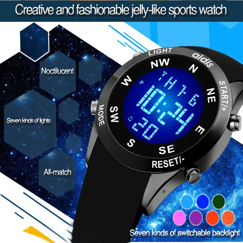 Модные спортивные часы для улицы светодиодные студентов электронные наручные с