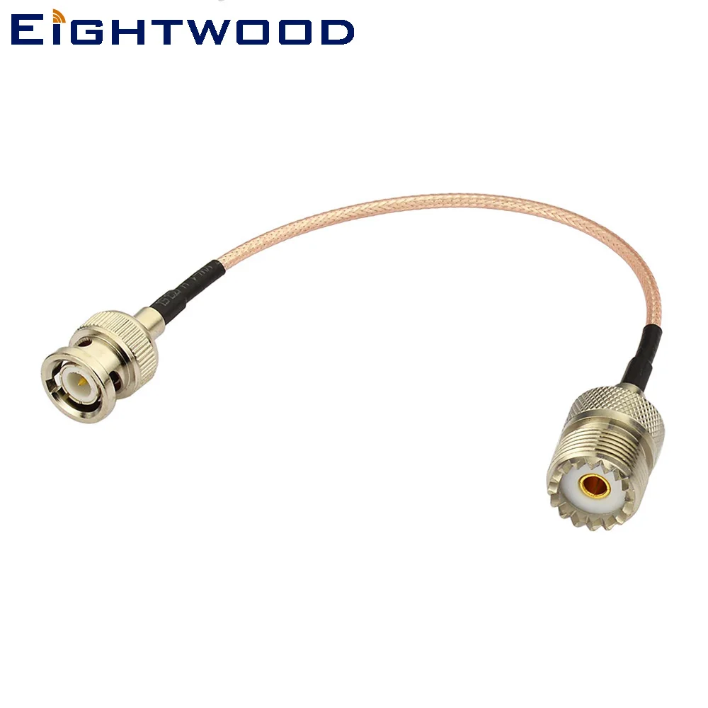 

Eightwood RF Coaxial Cable Assembly BNC Male to SO239 UHF Female RG316 15cm Pigtail Jumper for Baofeng Radio Antenna Converter