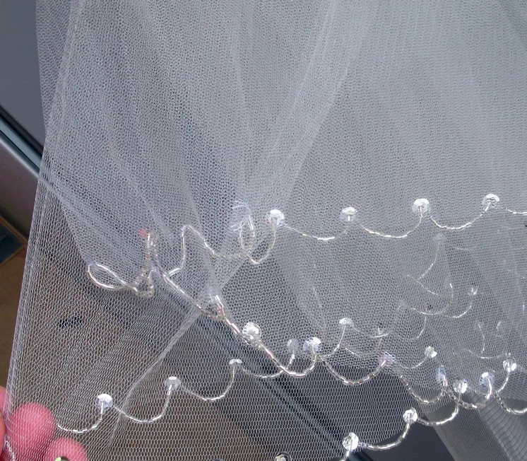 Однослойная Фата с бисером Свадебные платья для невесты оптовая продажа