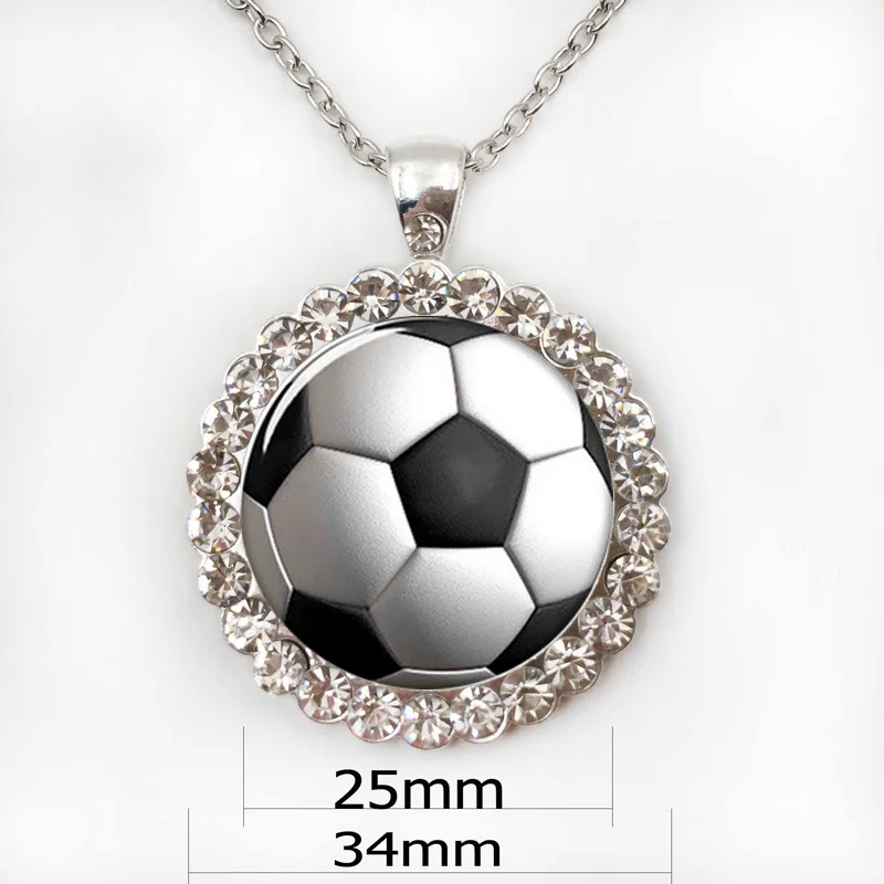 Ожерелье с подвеской в виде футбольного мяча стеклянное ожерелье для