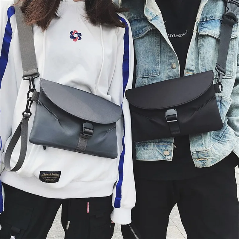 

Unisex Hip-hop Canvas Waist Bag Fanny Casual Chest Packs for Women Men Portable Travel Shoulder Crossbody Bags bolsas feminina