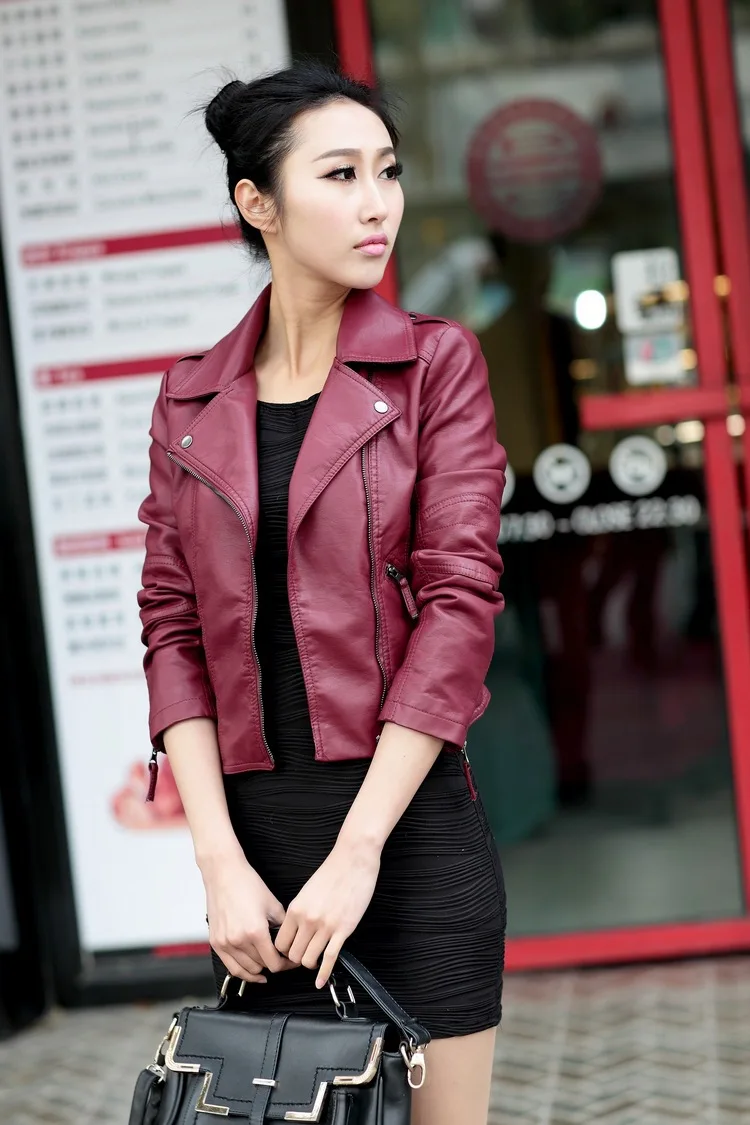 Nicesense 2017 осенне зимняя куртка из искусственной кожи женские пальто Veste En Cuir Femme