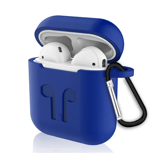 blue Мягкий силиконовый чехол для Airpods для Air Pods ударопрочный наушник защитный чехол водонепроницаемый для iphone x 7 8 гарнитура аксессуары - Цвет: blue