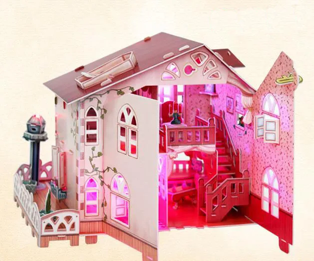 Строительные блоки для отпуска дом сельская вилла светлый 3D стерео модель