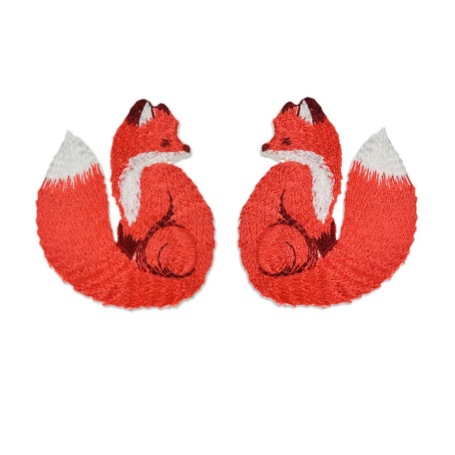 Железная нашивка с животными Red Fox нашивки для одежды сделай сам аппликация