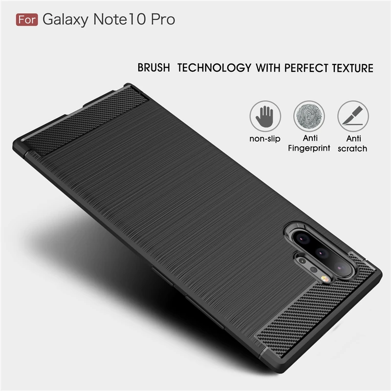 case for samsung galaxy note 10 plus case shockproof bumper carbon fiber cover for samsung note 10 plus phone case note 10 plus free global shipping