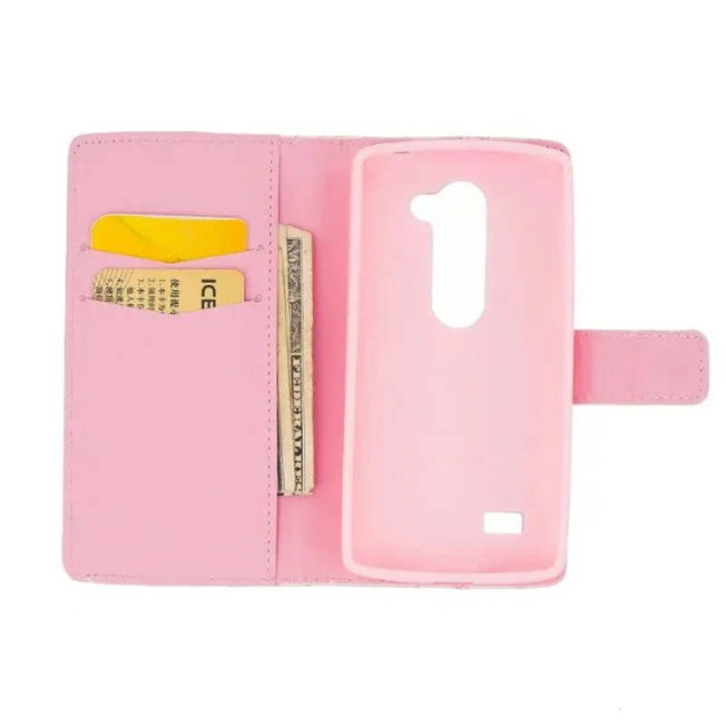 Fashion Teddy Bear Rose Flower Brand Flip Leather Wallet Phone Case For Coque LG Magna H502 F N Card Holders Stand Cover Fundas |