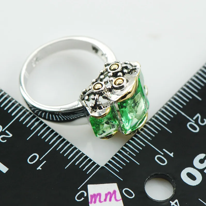 Перидот 925 пробы Серебряное кольцо Размеры 6 7 8 9 10 F996|ring anime|ring craftring lumber |