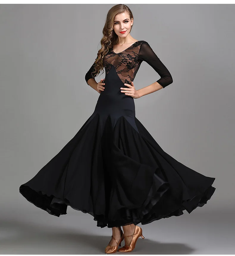 Женские платья для танцев, Бальные Танцевальные костюмы для девочек, стандартные платья для вальса, бальные платья, костюм для вальса фламенко, B-6913