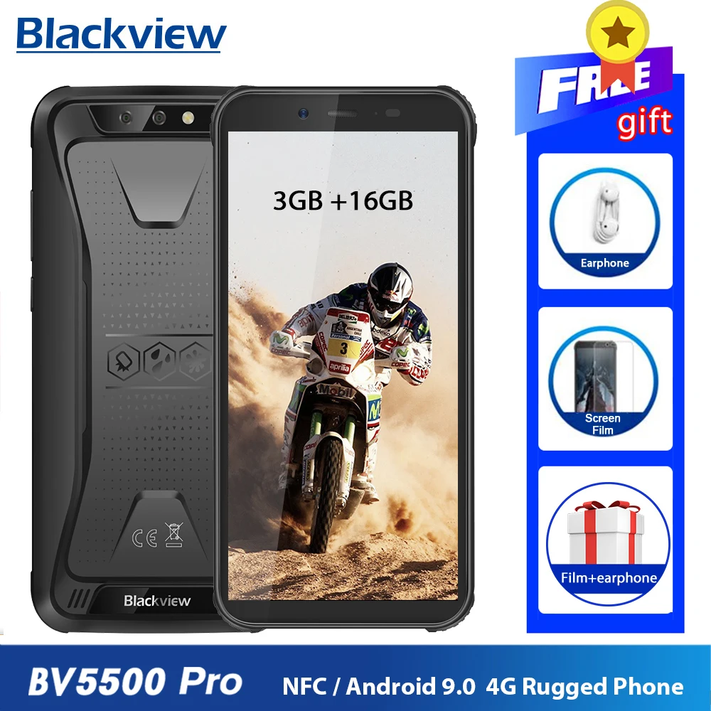 Blackview BV5500 Pro IP68 Водонепроницаемый Android 9 0 смартфон 5 &quotHD + 8.0MP камера 3 Гб 16 4400mA